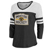 Boston Bruins   Women's Hometown Collection 3/4-Sleeve Raglan Tri-Blend V-Neck T-Shirt