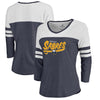 Buffalo Sabres   Women's Hometown Collection 3/4-Sleeve Raglan Tri-Blend V-Neck T-Shirt