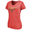 Calgary Flames   Women's Hometown Collection Tri-Blend V-Neck T-Shirt