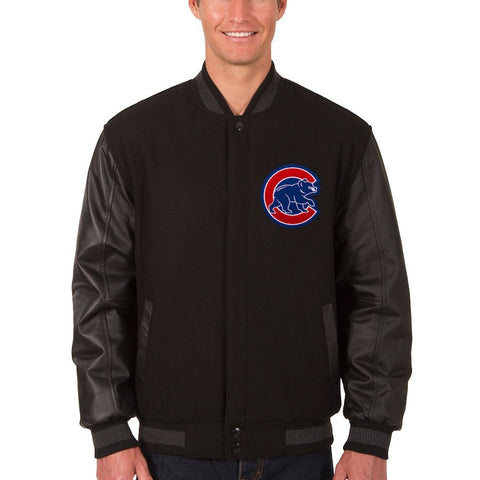 Chicago Cubs JH Design Wool & Leather Reversible Jacket