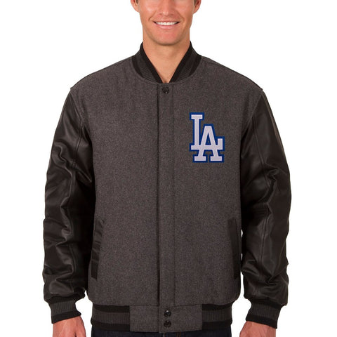 Los Angeles Dodgers JH Design Wool & Leather Reversible Jacket/Black