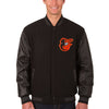 Baltimore Orioles JH Design Wool & Leather Reversible Jacket