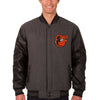 Baltimore Orioles JH Design Wool & Leather Reversible Jacket