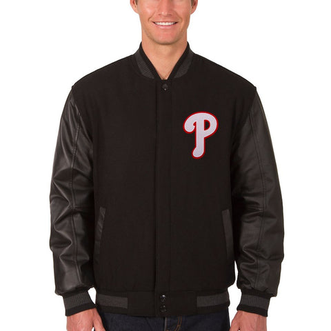 Philadelphia Phillies JH Design Wool & Leather Reversible Jacket