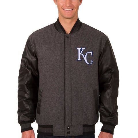 Kansas City Royals JH Design Wool & Leather Reversible Jacket