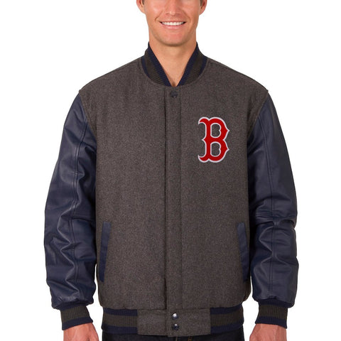 Boston Red Sox JH Design Wool & Leather Reversible Jacket