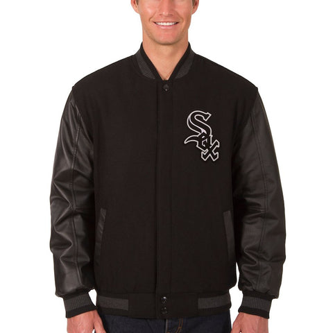 Chicago White Sox JH Design Logo Wool & Leather Reversible Jacket