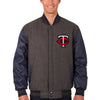 Minnesota Twins JH Design Wool & Leather Reversible Jacket