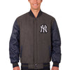 New York Yankees JH Design Wool & Leather Reversible Jacket