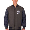 New York Yankees JH Design Logo Wool & Leather Reversible Jacket