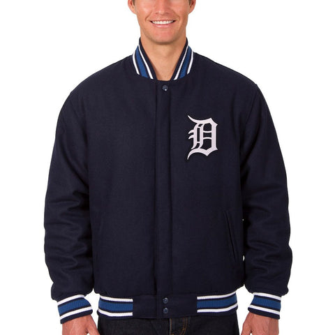 Detroit Tigers JH Design Logo Wool Reversible Jacket