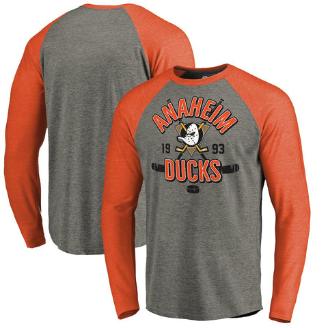 Anaheim Ducks   Hometown Collection Long Sleeve Raglan Tri-Blend T-Shirt