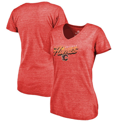 Calgary Flames   Women's Hometown Collection Tri-Blend V-Neck T-Shirt