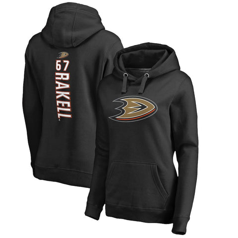 Rickard Rakell Anaheim Ducks   Women's Backer Name & Number Pullover Hoodie - Black