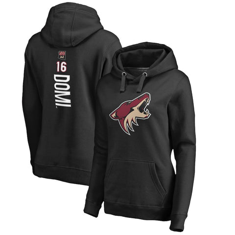 Max Domi Arizona Coyotes   Women's Backer Name & Number Pullover Hoodie - Black
