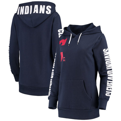 Cleveland Indians G-III 4Her by Carl Banks Women's 12th Inning Pullover Hoodie - Navy
