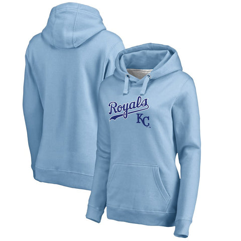 Kansas City Royals   Women's Cooperstown Collection Wahconah Pullover Hoodie - Light Blue