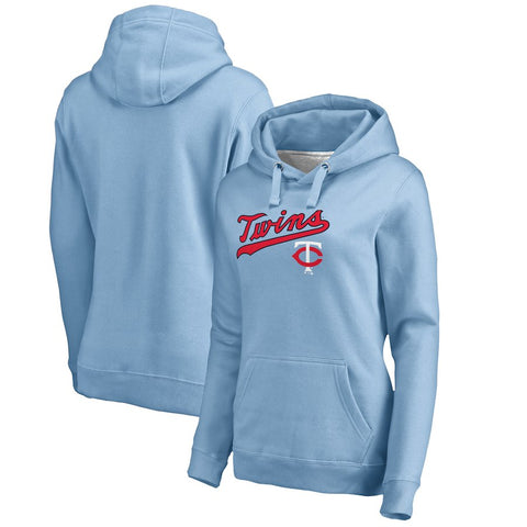 Minnesota Twins   Women's Cooperstown Collection Wahconah Pullover Hoodie - Light Blue