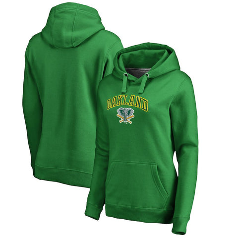Oakland Athletics   Women's Cooperstown Collection Wahconah Pullover Hoodie - Kelly Green