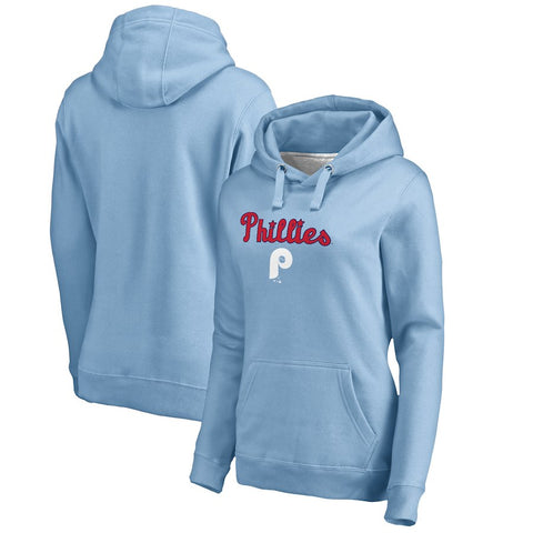 Philadelphia Phillies   Women's Cooperstown Collection Wahconah Pullover Hoodie - Light Blue
