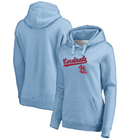 St. Louis Cardinals   Women's Cooperstown Collection Wahconah Pullover Hoodie - Light Blue