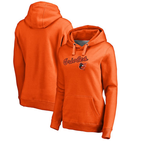Baltimore Orioles   Women's Plus Size Cooperstown Collection Wahconah Pullover Hoodie - Orange
