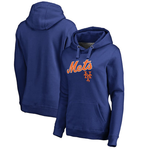 New York Mets   Women's Plus Size Cooperstown Collection Wahconah Pullover Hoodie - Royal