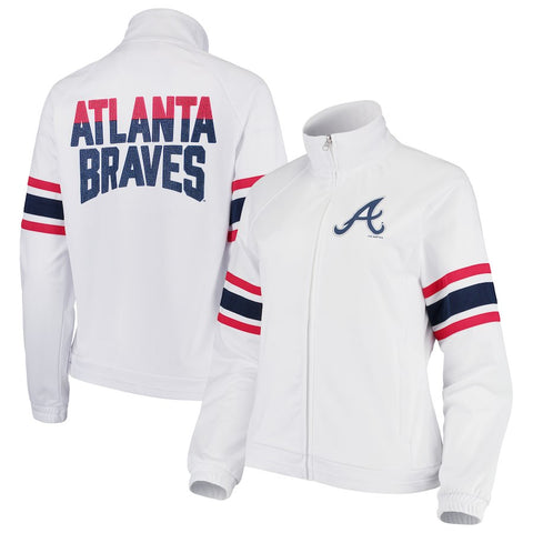 Atlanta Braves G-III 4Her by Carl Banks Women's Game Score Full-Zip Track Jacket - White