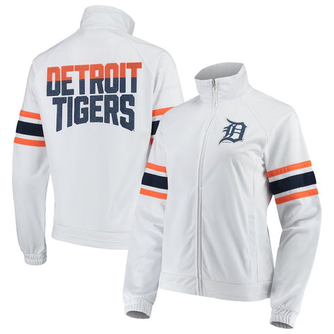 Detroit Tigers G-III 4Her by Carl Banks Women's Game Score Full-Zip Track Jacket - White