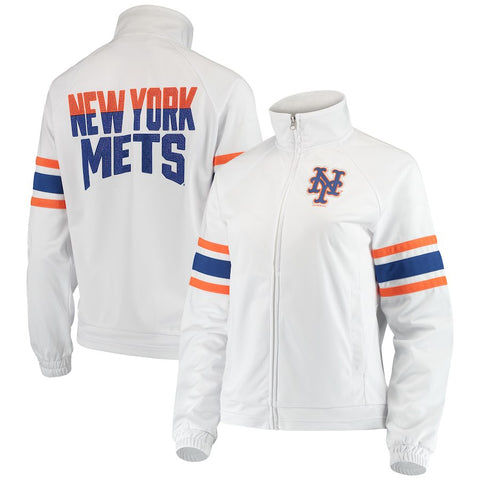New York Mets G-III 4Her by Carl Banks Women's Game Score Full-Zip Track Jacket - White