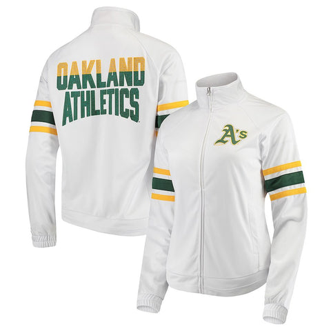 Oakland Athletics G-III 4Her by Carl Banks Women's Game Score Full-Zip Track Jacket - White