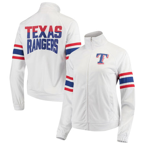 Texas Rangers G-III 4Her by Carl Banks Women's Game Score Full-Zip Track Jacket - White