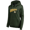 Oakland Athletics   Women's Plus Size Team Lockup Pullover Hoodie - Green