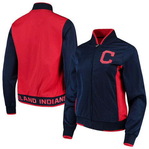 Cleveland Indians G-III 4Her by Carl Banks Women's Triple Track Jacket - Navy/Red