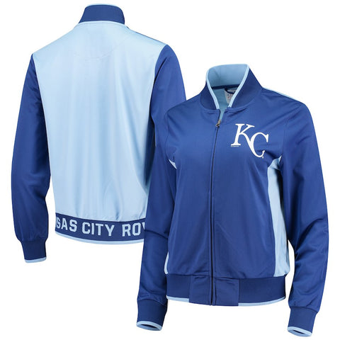 Kansas City Royals G-III 4Her by Carl Banks Women's Triple Track Jacket - Royal/Light Blue