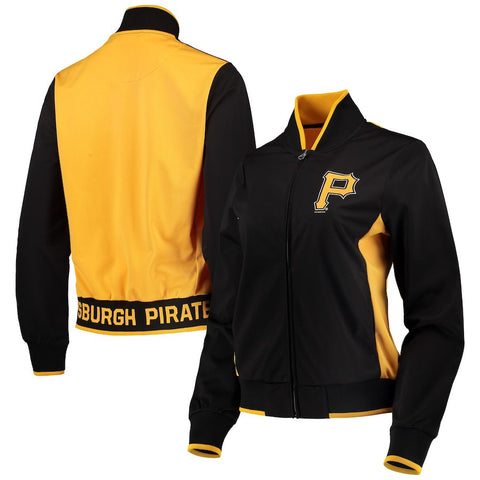 Pittsburgh Pirates G-III 4Her by Carl Banks Women's Triple Track Jacket - Black/Gold