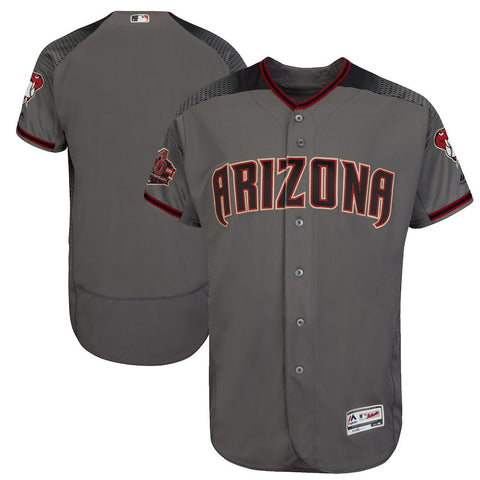 Arizona Diamondbacks Majestic Road 20th Anniversary On-Field Patch Flex Base Team Jersey/Black