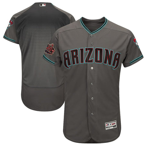 Arizona Diamondbacks Majestic Road Alternate 20th Anniversary On-Field Patch Flex Base Team Jersey/Teal