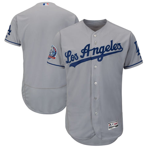 Los Angeles Dodgers Majestic 60th Anniversary Road On-Field Patch Flex Base Team Jersey