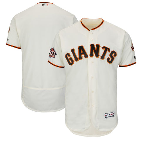 San Francisco Giants Majestic Home On-Field 60th Season Flex Base Team Jersey