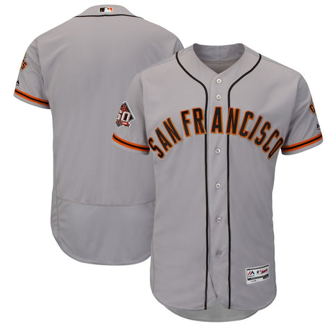 San Francisco Giants Majestic Road On-Field 60th Season Flex Base Team Jersey