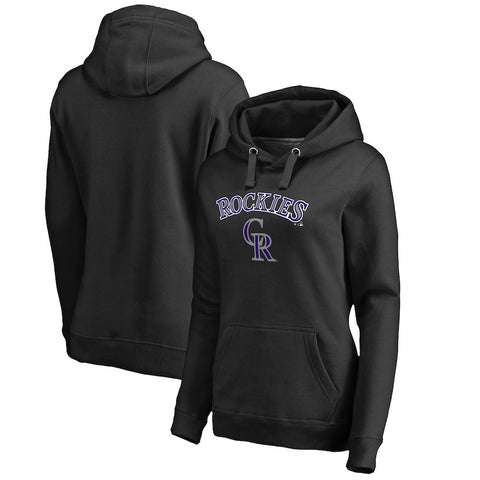 Colorado Rockies   Women's Team Lockup Pullover Hoodie - Black