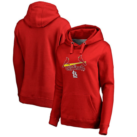 St. Louis Cardinals   Women's Team Lockup Pullover Hoodie - Red