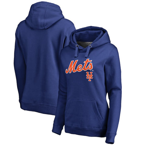 New York Mets   Women's Plus Size Team Lockup Pullover Hoodie
