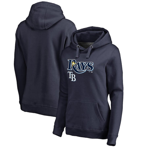 Tampa Bay Rays   Women's Plus Size Team Lockup Pullover Hoodie - Navy