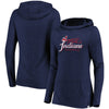 Cleveland Indians Majestic Women's Winning Side Long Sleeve Tri-Blend Cowl Hoodie