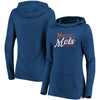 New York Mets Majestic Women's Winning Side Long Sleeve Tri-Blend Cowl Hoodie