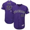 David Dahl Colorado Rockies Majestic 25th Season Patch On-Field Flex Base Player Jersey