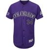 Jeff Hoffman Colorado Rockies Majestic 25th Season Patch On-Field Flex Base Player Jersey
