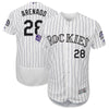 Colorado Rockies Majestic 25th Season Patch On-Field Flex Base Player Jersey
